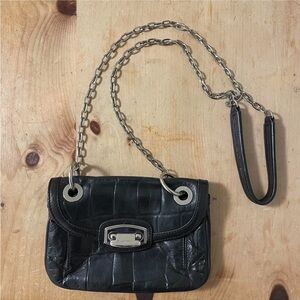 Black Leather B. Makowsky Crossbody Bag